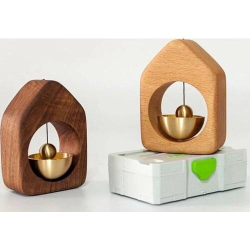 Room Decor Wind Chimes Hanging Decorations Doorbell of Suction Door House Wooden Ornament Solid Wood Wind Chime Bell