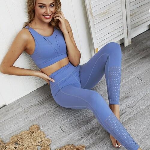 2 Pieces Gym Set Workout Clothes For Women Seamless Yoga Set Fitness Clothing Sport Outfit Women Elastic Sports Bra Gym Leggings