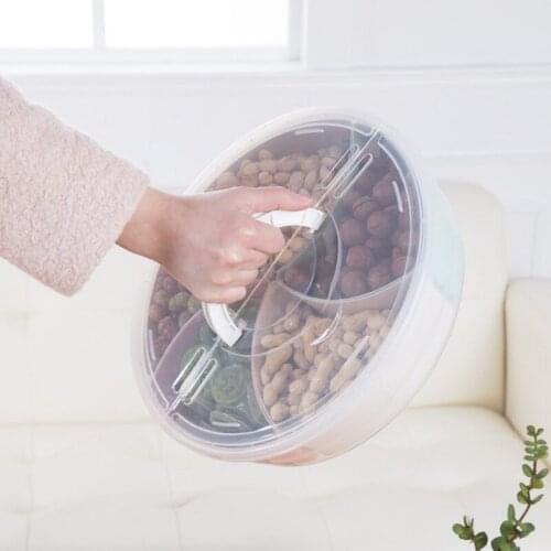 Snacks Boxes With Handle Lid Fruit Candy Treats Serving Tray Organizer Dispenser Container