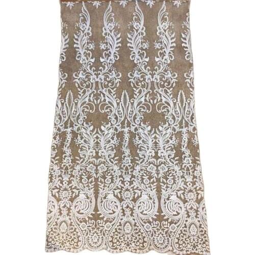 Embroidery Lace Wedding Dress Fabric Nigerian Textile African Trimming Lace 5Yards/ lot