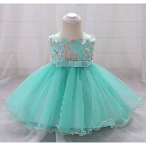 Newborn Baby Girls Summer Dress Infant Baptism Clothes Baby Applique Dress Toddler Girl Dresses Baby Girl 1st Birthday Clothing