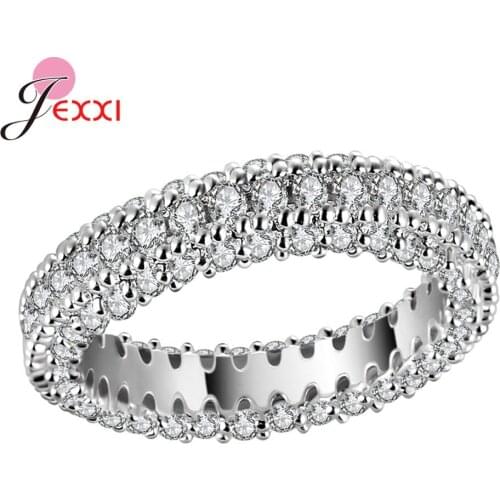 Top Brand 925 Sterling Silver Rings Female Girls Inlaid Big Cubic Zircon Ring Punk Rock Women Engagement Wedding Fashion Jewelry