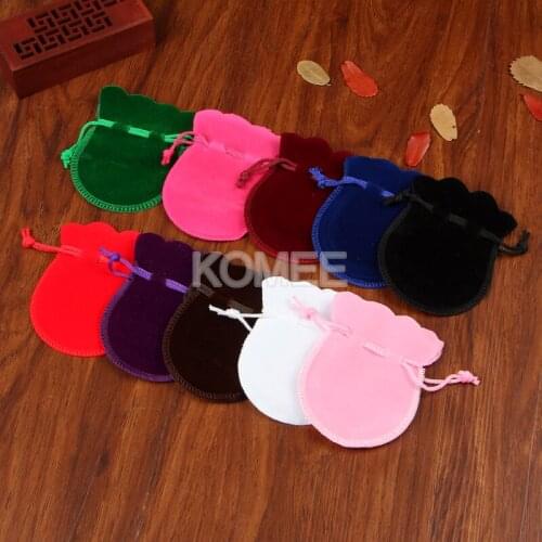 Small Gourd Velvet Bag 7x9CM Jewelry Packaging Pouch 500pcs/lot Drawstring Bags Christmas Gift Pouches Can Print LOGO Wholesale