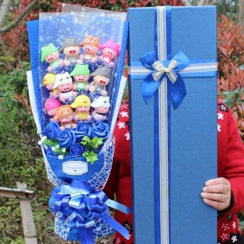 Cartoon Cut Pig Action Figure Toys Kids Toys Cartoon Bouquet Gift Box Graduation Gift Valentine Christmas Birthday Gifts