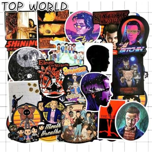 100pcs/pack Stranger Things Season 3 Stickers Tv Show Travel Luggage Skateboard Laptop Motorcycle Snowboard Guitar Toys