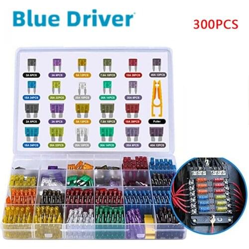 300Pcs 5/7/10/15/20/25/30/40A Fuse Car Blade Fuse Assortment Assorted Kit Mini Small Size Blade Set Auto Truck Automotive Fuses