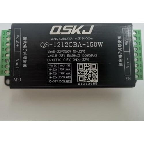 QS-1212CBA-150W DC to DC 6-32V to 0.8-28V 150W 15A Auto Boost Buck Converter Power Supply