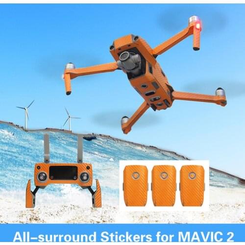 Optional All-surround Sticker Waterproof PVC Stickers Carbon Skin Decal for DJI MAVIC 2 PRO/ZOOM Drone Remote Controller Battery