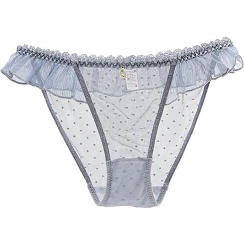 Cute Lace Womens Underpants Sexy Ruffle Transparent G-String Panties New Low-Rise Underwear Female Thong Intimate Lingerie