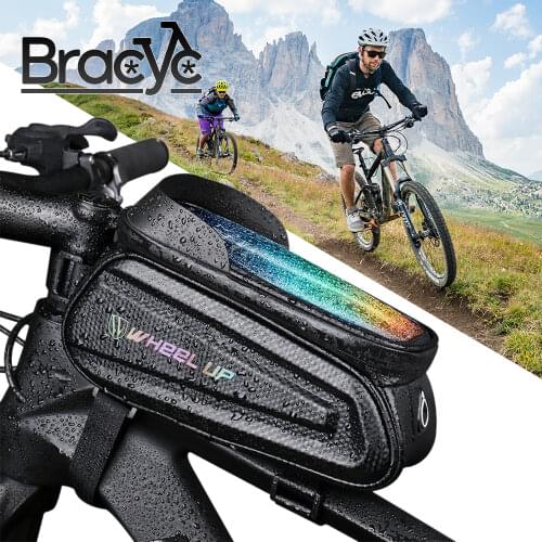 Bike Bicycle Front Top Tube Bag 7.0 Inch Touch Screen Phone Case Bag Waterproof Cycling Phone Mount for MTB Frame Handlebar Bag