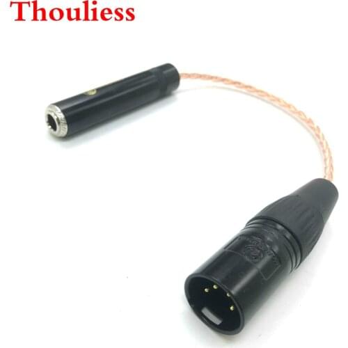 Thouliess 10CM 8 cores Single Crystal Copper 4-Pin XLR Male Balanced to 6.35mm 1/4 Female Audio Adapter Cable