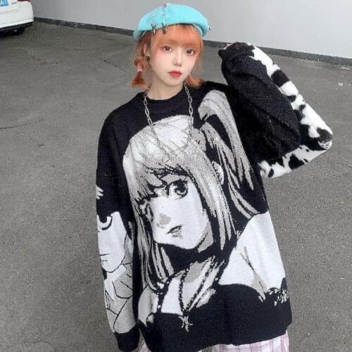 National Graffiti Hoodies Women Sweatshirt Men Two-dimensional Animation Plus Velvet Couple Loose Top Paragraph Long Sleeves