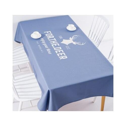 Thickened deer rectangular table cloth dining room desk dinner cloth cover towel round tablecloth linen cotton home antependium