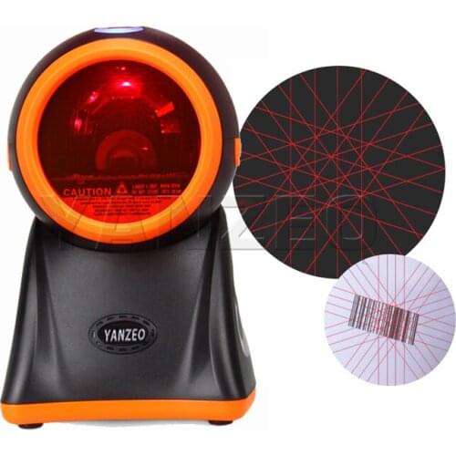 Yanzeo YZ828 QR Omnidirectional Barcode Scanner And YS818 1D Flatbed Desktop Bar code Reader for POS System Warranty 1 Year