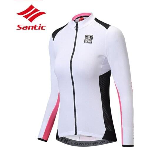 Santic Womens Long Sleeve Cycling Mountain Top Jersey Ciclismo Anti-UV Breathable Road Bike Bicycle Jersey Top Shirt Clothes