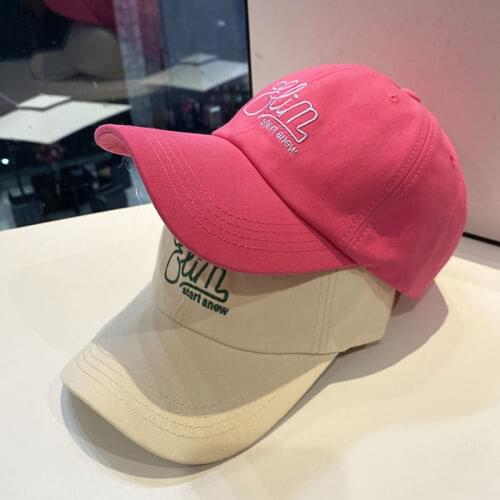 Ladies Spring and Summer Korean Version of The Cap with Embroidery Letters Baseball Caps Mens Soft Top All-match Sports Sun Hat