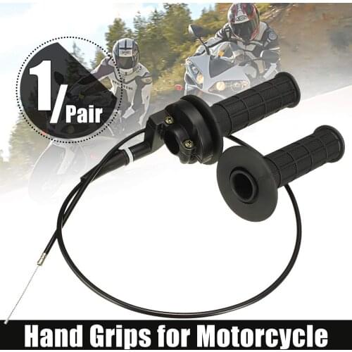 1 pair of universal 7/8" 22mm motorcycle throttle handle and handlebar handle with wire for Dirt Pit Bike ATV Scooter