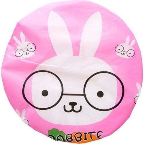 1pcs Rabbit Cartoon Shower Cap Women Hat for Baths and Saunas Lace with Elastic Band Spa Cap for Women and Children Protective