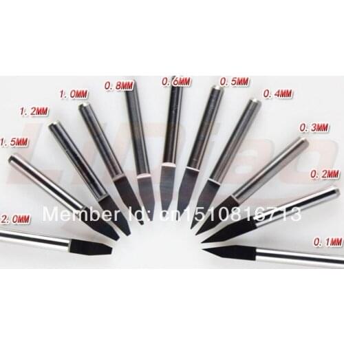 10pcs Carbide PCB Engraving Bits CNC Router Tool 10 Degree 10 0.2mm
