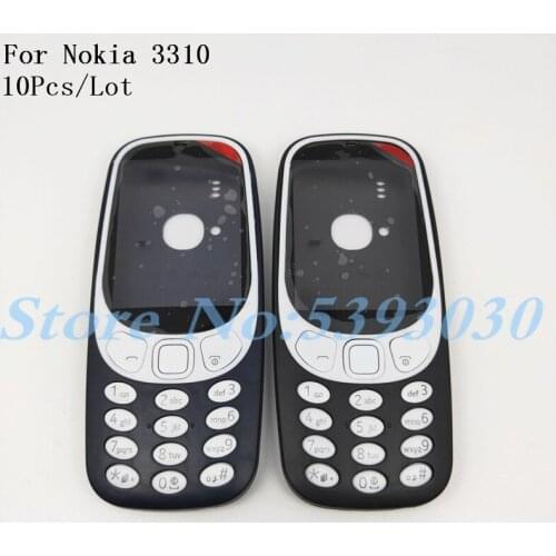 10Pcs/Lot Original New Full Housing For Nokia 3310 Face Frame Battery Cover Case With Keyboard+Logo