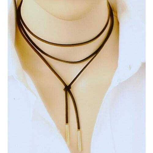 2018 Gothic punk velvet long pendant female necklace fashion jewelry trend simple and elegant no velvet adjustment wild necklace