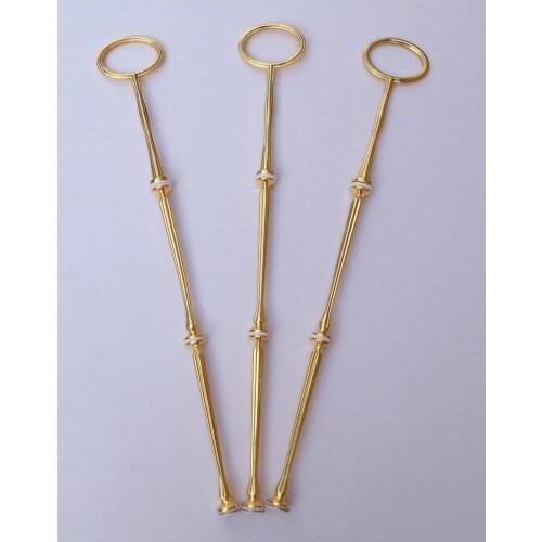 3 Set 3 Tier Cake Plate Stand Handle Olive Fitting Rod Wedding Party High Tea Silver/Gold HD094/HD095