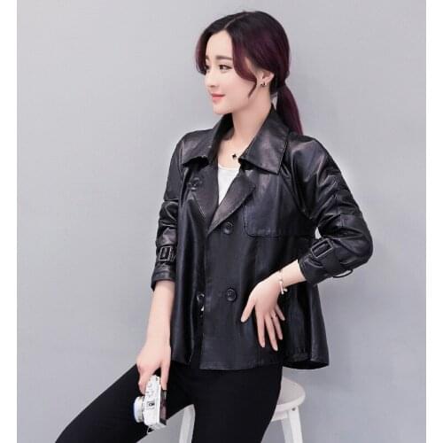 AOZUZLA Women's Leather Bomber Jackets