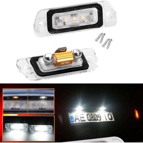 AUXITO 2x No Error Canbus LED Number License Plate Lights for Mercedes Benz GL ML R Class X164 W164 2005-2011 W251 Accessories