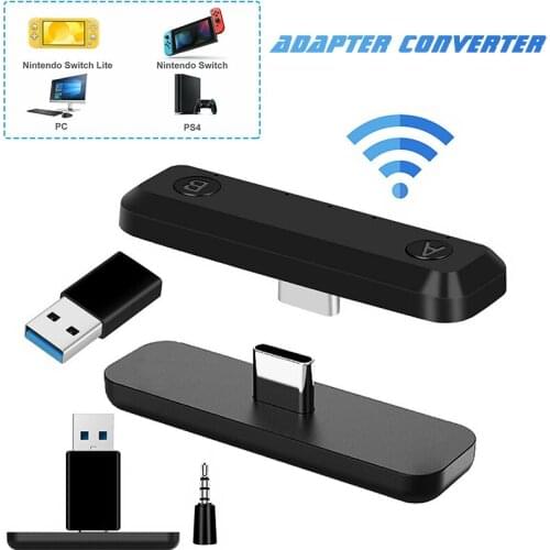 Bluetooth 5.0 HIFI Audio Transceiver Adapter For Nintendo Switch/Lite PS4 PC 2.402-2.480 GHz Type-C Wireless Adapter Accessories