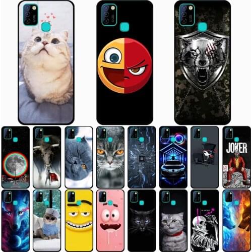For Infinix Hot 10 for Hot 10 Play 2021 Case Wolf Silicon TPU Funda for Hot 10 Lite X657 Cat Animal Shell Bag Housing Phone Case
