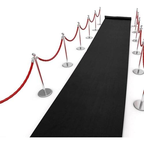 Black Carpet Anti-slip Wedding Carpet Aisle Runner Event Party Ceremony Funeral Festival Aisle Runner Decoration Custom Length