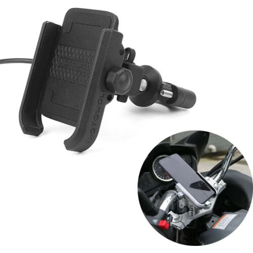 Motorcycle Handlebar Mobile Phone Holder Cell Phone GPS Mount With USB Charge Motorbike Universal Accessoeies