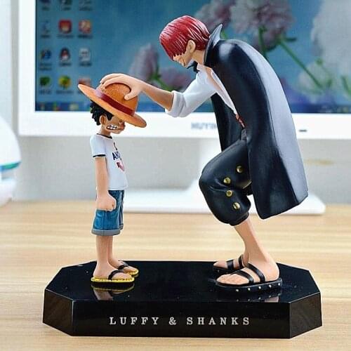 Anime One Piece Action Figures Straw Hat Luffy Shanks Red Hair Ornaments Gift Doll Toys Child Luffy Models Pvc Collection