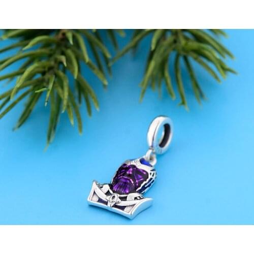 FC Jewelry Fit Original Pandora Charm Bracelet 925 Silver Brave Purple Man Face Hero Pendant Bead For Making Women Berloque 2021