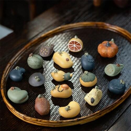 Purple Clay Tea Pet Creative Water Spraying Crafts Watermelon Frog Pumpkin Lotus Seed Ornaments Office Sculpture Home Decor