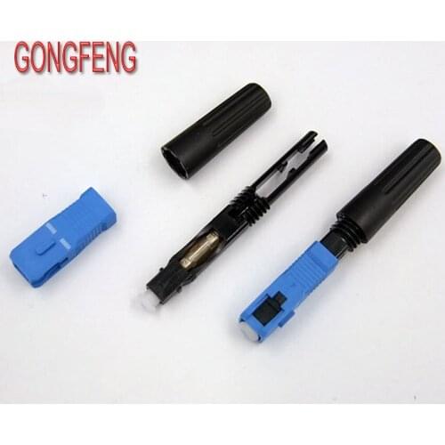 GONGFENG 100PCS NEW FTTH SC Fiber Optical Fast Connector Network level Quick Connector Metal insert Special Wholesale