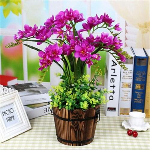 Artificial Flowers Fake Butterfly Orchid Bonsai Desktop Decor Silk Orchid Artificial Plant Flowers For Wedding Home Decor Orchi