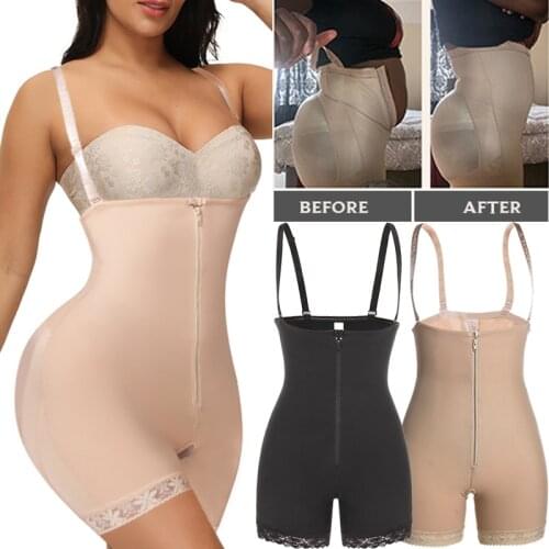 Tummy Control Shapewear for Women Seamless Fajas Bodysuit Open Bust Mid Thigh Full Body Shaper Shorts Waist Trainer Corset