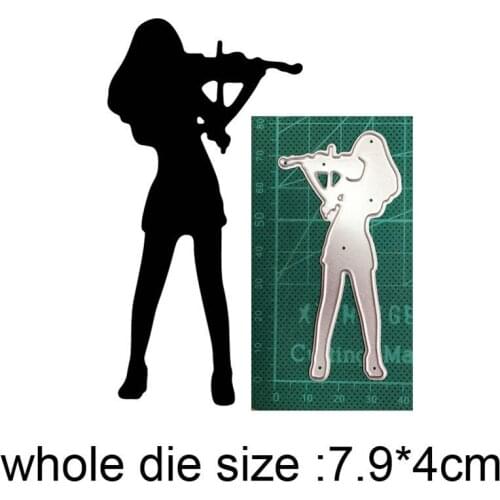 Craft metal cutting dies cut die mold Girl Playing Violin Decoration Scrapbook paper craft knife mould blade punch stencils dies
