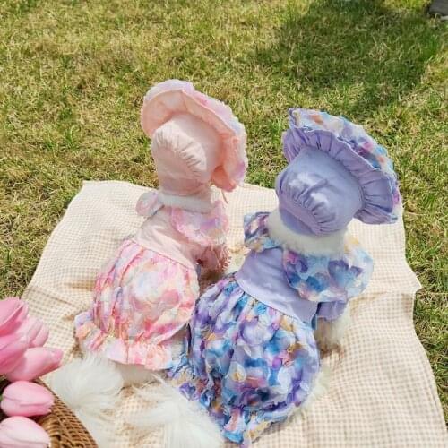 Kawaii Dog Skirt pet Clothes Dresses Bichon Teddy Chihuahua Wedding Dress Summer Bubble Yarn Cute Breathable for Dogs