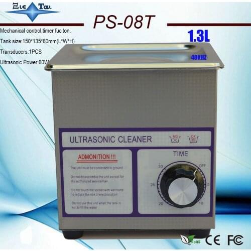 Globe AC110/220V mini ultrasonic cleaner 1.3L ps-08t 60w 40khz frequency for jewely ,gleases ,ring coin cleaning machine