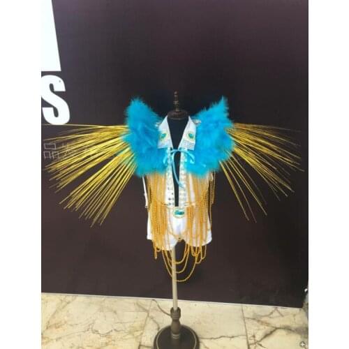 Boy model, catwalk, costume, feather, stage costume, boys swimsuit, runway show, feather backboard