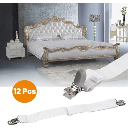 Neoteck 12 Pcs Sheet Gripper Bed Mattress Holder Fastener Gripper Clips Suspender Strap Bed Fasteners Sheet Mattress Gripper