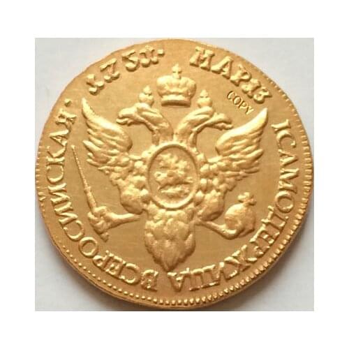 24K gold-plated 1751 russian coins copy