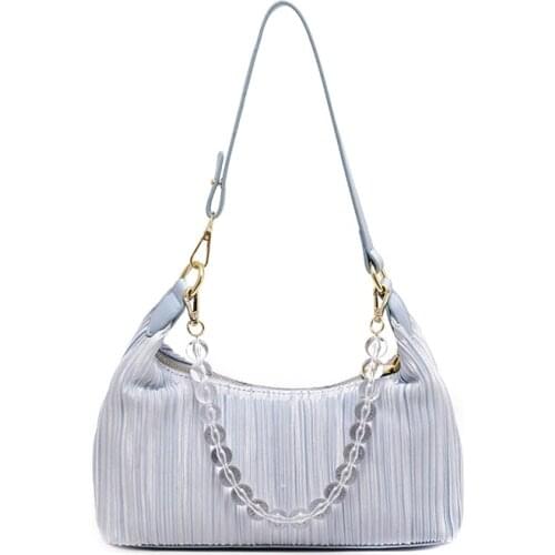 Pearl Portable Bag 2020 New Fashion Autumn Winter Texture Pleated Shoulder Bag Womens Bag Net Red Foreign Style Handbag Flap