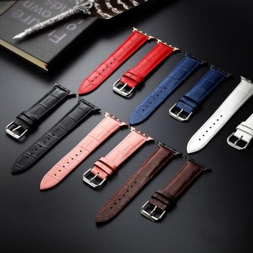 Genuine Cow leather Watchband Strap For Apple Watch Band Bracelet 38mm 42mm Series 1 2 3 4 5 6 For iWatch 6