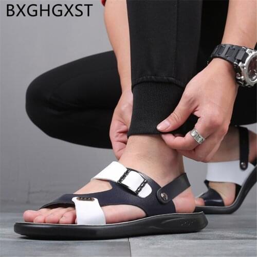 Gladiator Sandals for Men Casual Shoes Beach Men Sandals Leather Fashion Summer Sandals Designer Casual Shoes Men 2020 Zapatos
