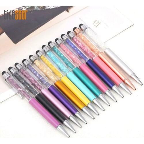 100pcs Crystal Diamond Ballpoint Pens Creative Stylus Touch Pen 2 in 1 for Writing Stationery Office & School For Smart Phones