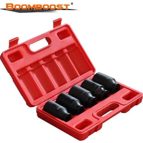 Hexagon Socket Wrench Jackhammer Socket Chrome Vanadium Steel Professional Tools Suitable Equipment 5pcs 1/2 Inch Interface