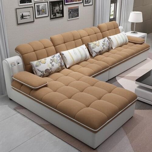 Combination living room size apartment corner Princess simple modern furniture washable technology Fabric sofa
